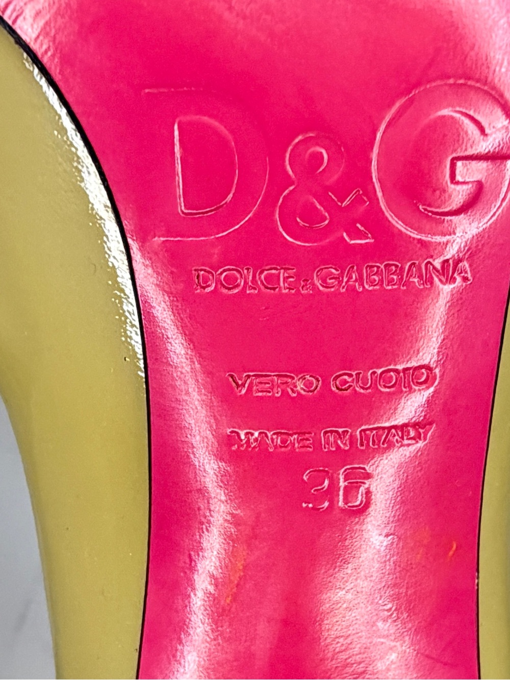 Dolce & Gabbana Olive Green Leather Ankle Boots Pink Sole EU 36 | Full Inclusion - Picture 10 of 10